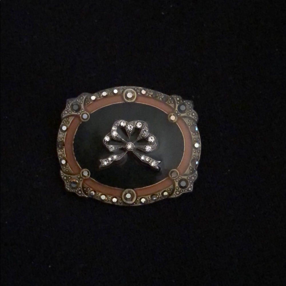 Cathrine Poesco Enamel and Crystal Brooch